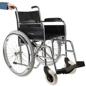 ویلچر ساده ایران بهکار مدل ۷۰۳ رنگی سایز ۴۳ چرخ عقب توپر جلو توپر کد ۲۰۷۰۳۰۱۶